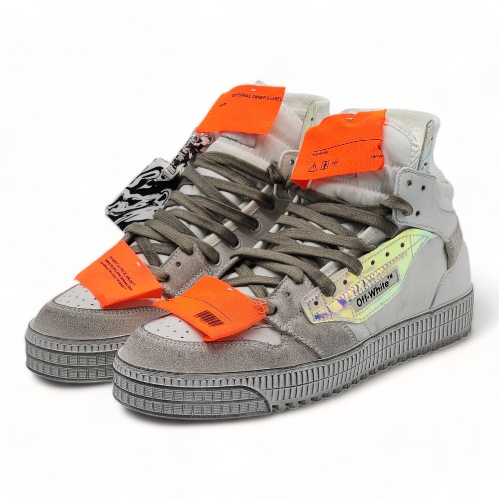 Off White Court 3.0 High Top Sneakers Iridescent - 40 - Picture 2 of 8